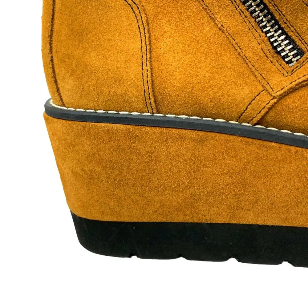 Free People‎ Maverick Rust Suede Platform Wedge Booties